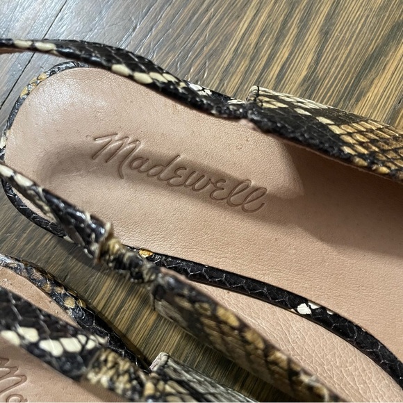 Madewell The Margot Slingback Flat in Snake Embossed Leather Women’s 7.5 - Picture 3 of 10